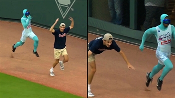 Premature celebration leaves Braves fan in the dust
