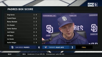 Padres manager Andy Green on the 6-3 win