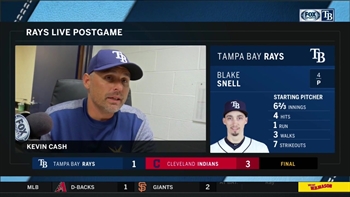 Kevin Cash discusses pitching, "leaving too many guys on base" after 3-1 loss to Cleveland