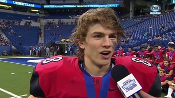 Cardinal Ritter's Brad Bacon reacts after State Finals win