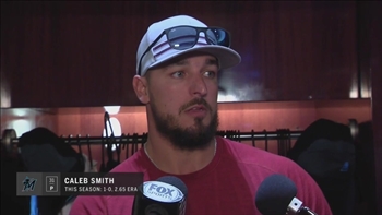 Marlins LHP Caleb Smith (6 SO) breaks down keys to shutting down Phillies' offense after 10-3 win
