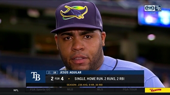 Jesús Aguilar chats about blasting his first HR for Tampa Bay