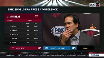 Heat coach Erik Spoelstra breaks down lopsided loss to 76ers