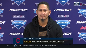 Carlos Carrasco after his first game in Cleveland since cancer diagnosis
