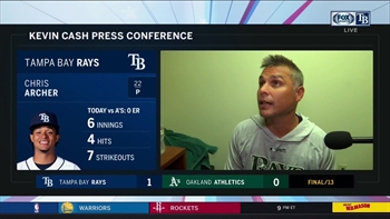 Kevin Cash reacts to Game 1 victory over A’s