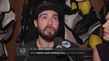 Drew Doughty reacts to scoring game-winning OT goal