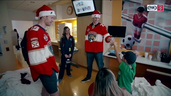 Panthers visit local hospitals during holidays to spend time with pediatric patients