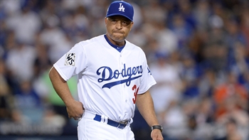 Colin reacts to Dave Roberts pulling RIch Hill in the 4th inning of the Dodgers' loss to the Astros