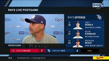 Kevin Cash recaps Brendan McKay's 1st big-league HR, Game 3 loss to Boston