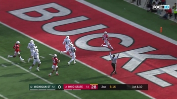 Mike Weber turns on the jets and carves through the Spartan defense for an 82-yard Buckeyes' TD