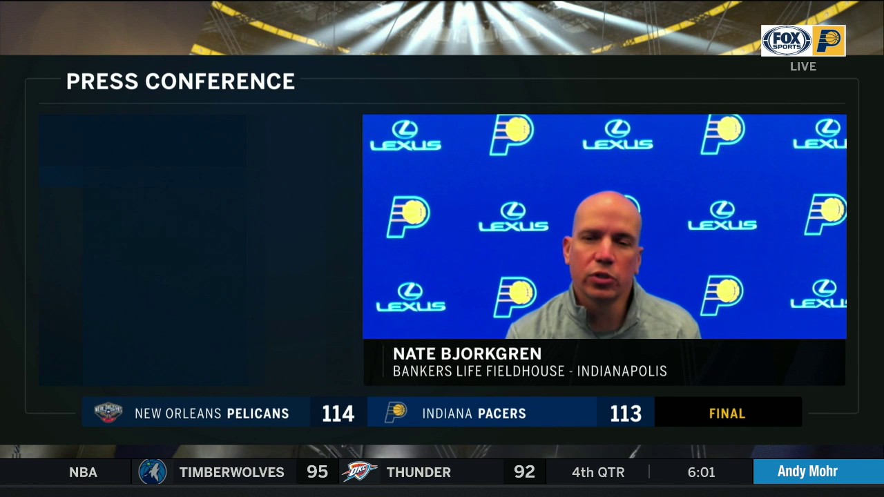 Bjorkgren on Pacers' bench making game close: 'That group played extremely hard'