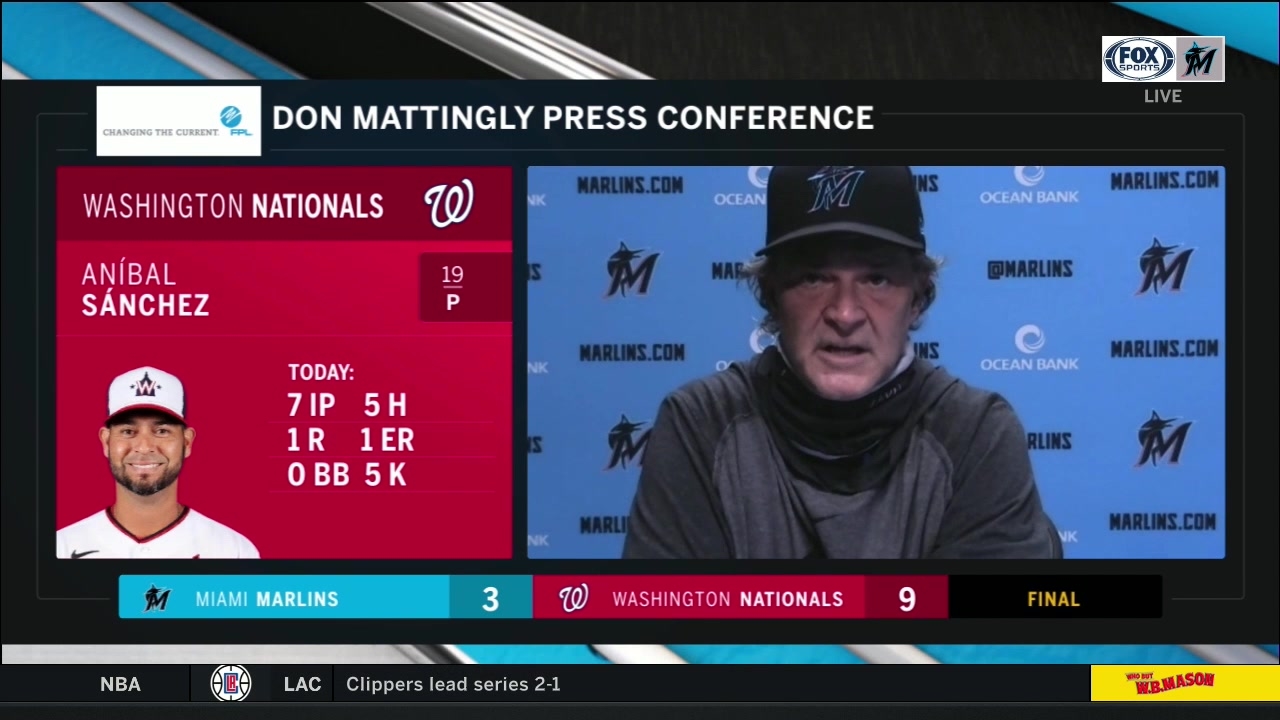 Don Mattingly breaks down Marlins loss to Nationals on Sunday