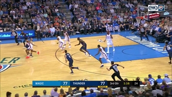 WATCH: Terrance Ferguson with slam dunk in transition in 3rd quarter