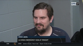 LA Kings emergency goalie Steve Jakiel was ready if needed