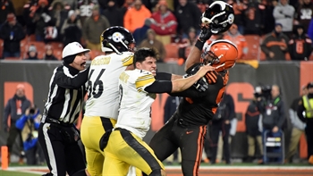 Shannon Sharpe reacts to Myles Garrett hitting Mason Rudolph with his own helmet