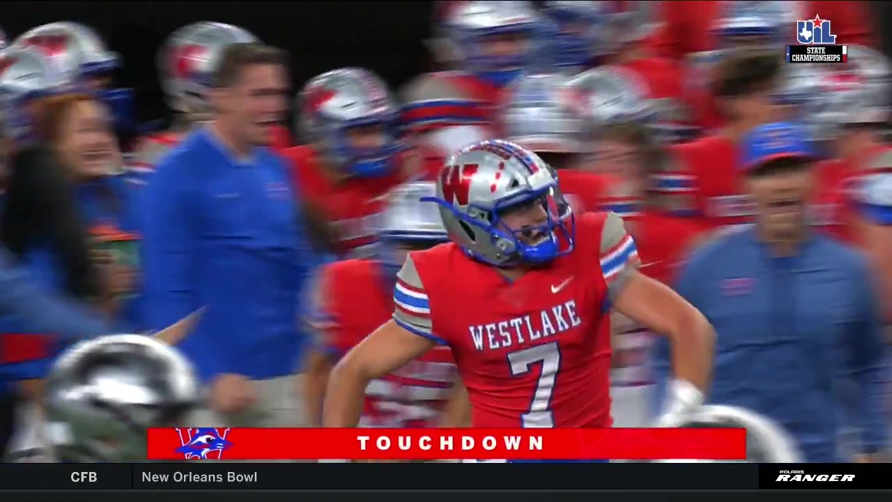 HIGHLIGHTS: Going Deep to Mason Mangum as he hauls in TD Catch | UIL State Championships