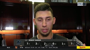 Robert Dugger recaps his 7 IP, confidence after Marlins' extra-innings win