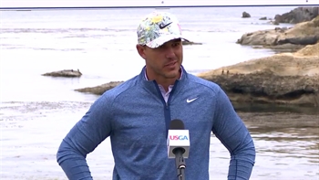Defending U.S. Open Brooks Koepka discusses his opening round at Pebble Beach