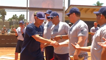 The Padres '98  NL West championship team take on the MCAS Miramar All-Stars