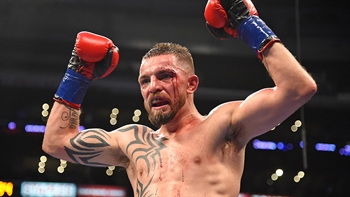 Ivan Redkach, "Sugar" Shane Mosley talk with  Ray Mancini, Chris Myers, and Shawn Porter after win | PBC BOXING