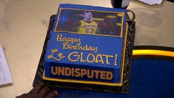 Skip Bayless gifts Shannon Sharpe a ‘LeGLOAT’ cake for his 51st birthday