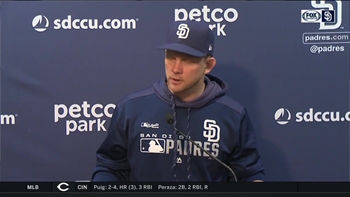 Padres skipper Andy Green talks about the 6-3 win