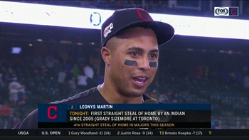 Leo soaks in the thrill of stealing home