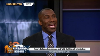 Aqib Talib shot himself in the offseason, should he be suspended? | UNDISPUTED