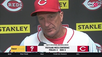 Jim Riggleman explains his decision to pull starter Anthony DeSclafani after 87 pitches