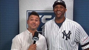 Nick Swisher talks with CC Sabathia about returning to the city of Cleveland as an All-Star
