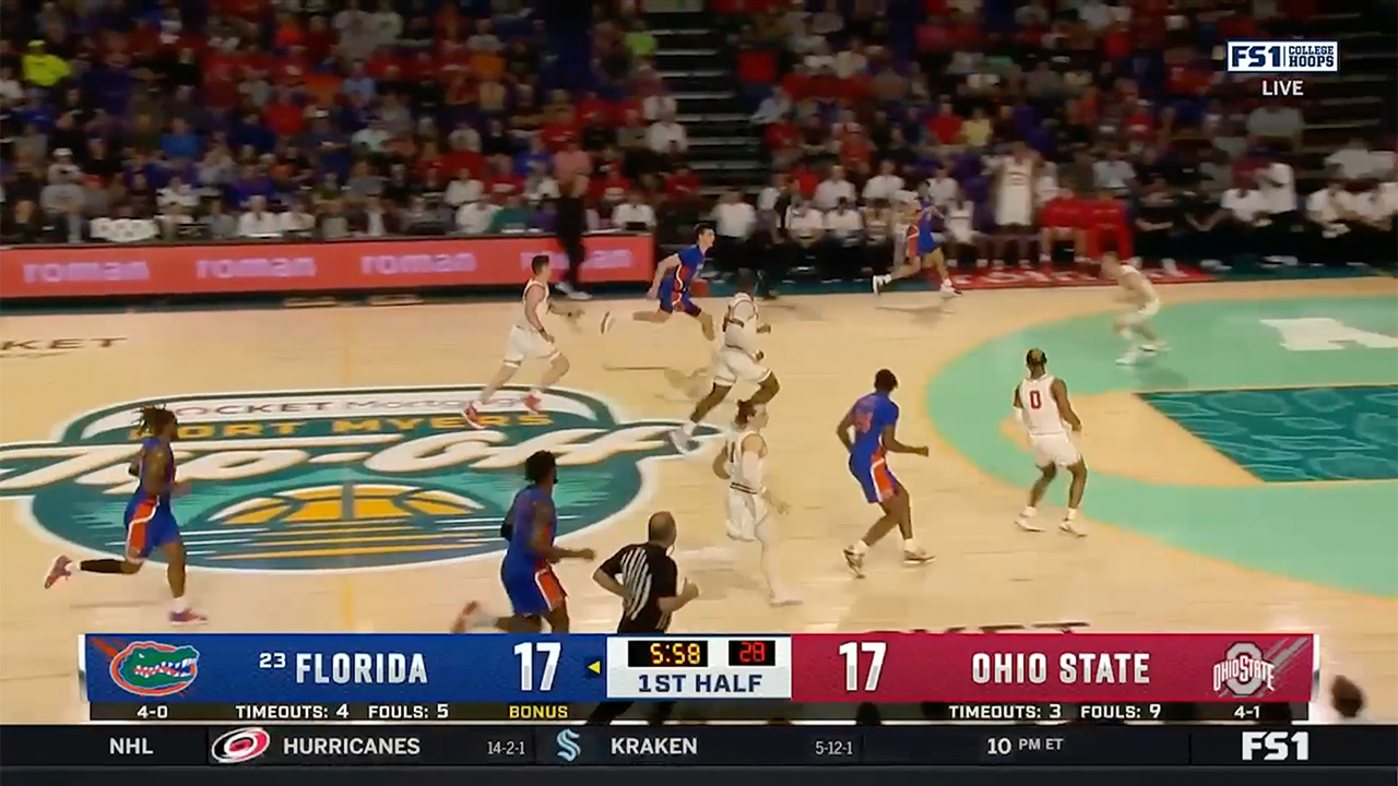 Colin Castleton shows off crazy ball handling skills in full-court dunk sequence