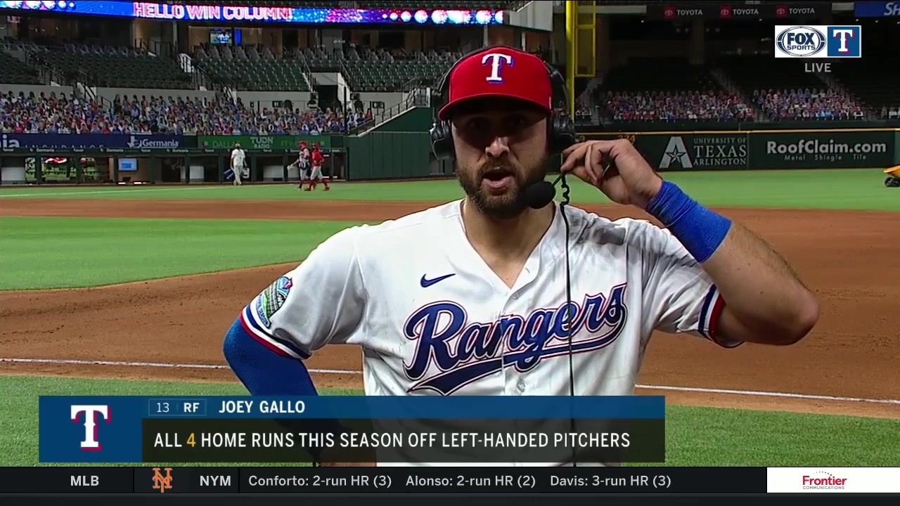 'I was able to let me A swing go a little bit' - Joey Gallo | Rangers Live