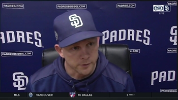 Padres manager Andy Green talks about Quantrill's strong start, the franchise-record 7 home runs