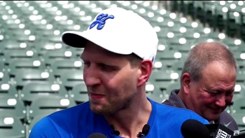 Dirk on NBA Finals | 2018 Heroes Celebrity Baseball Game